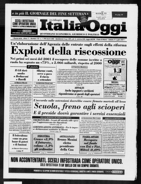 Italia oggi : quotidiano di economia finanza e politica